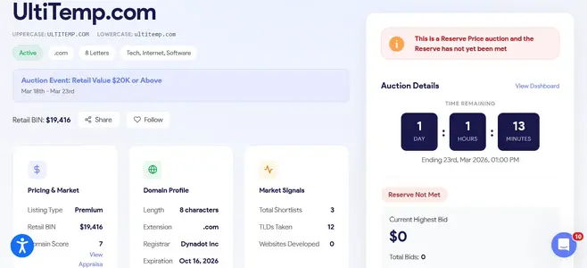 Screenshot 2026-03-22 at 23-46-52 UltiTemp.com on Auctions - Atom Domain Auctions.webp