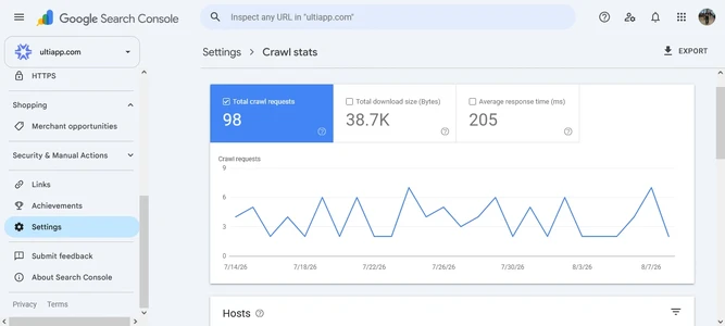 ULTIAPP GSC CRAWL.webp