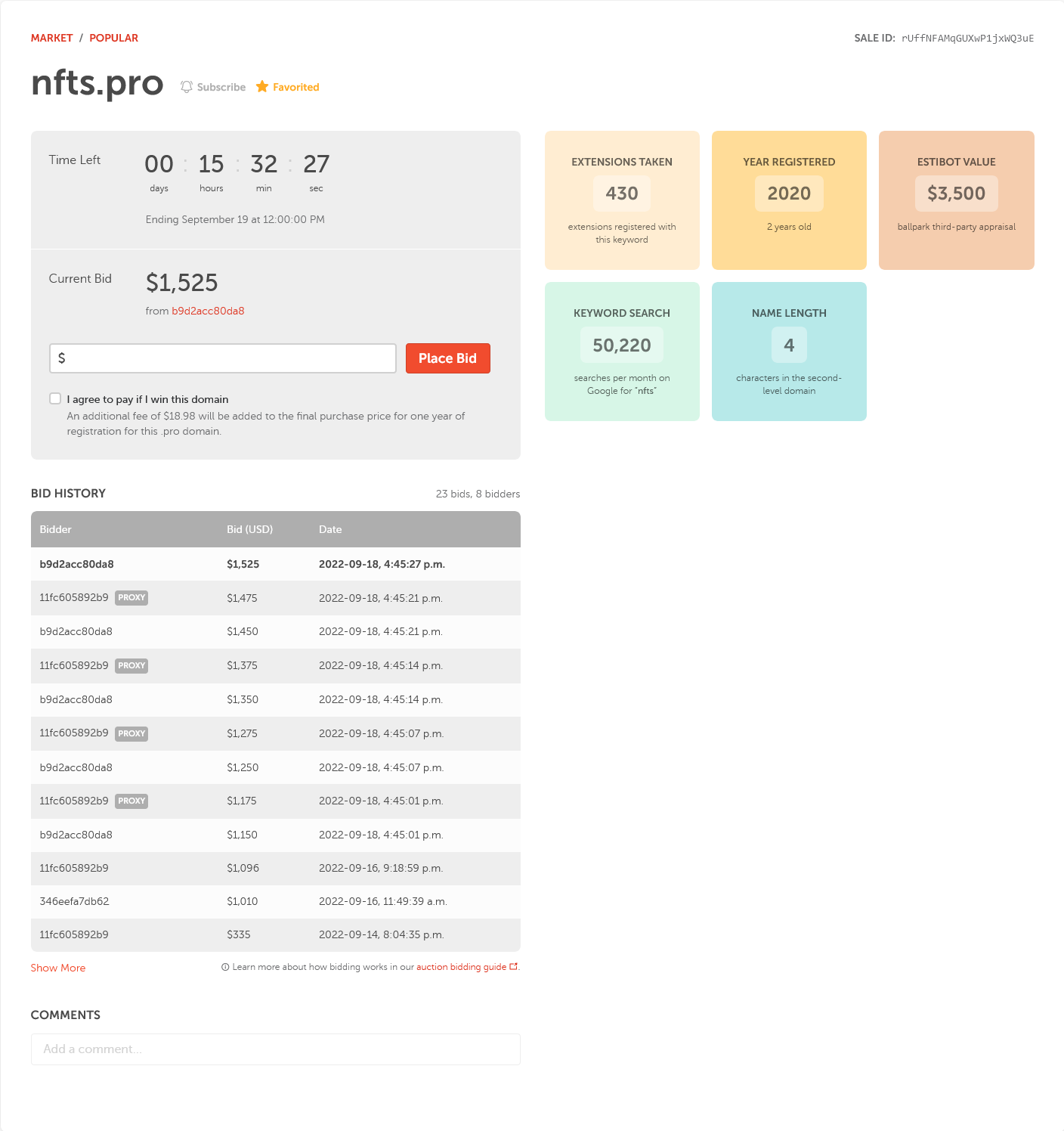 Screenshot 2022-09-18 at 20-27-26 nfts.pro is listed for sale - Place your bids now - Namecheap.png